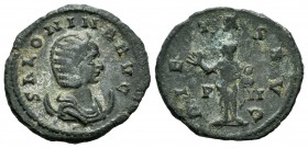 Salonina. Antoniniano. 257-258 d.C. Roma. (Ric-21, Gallienus). Anv.: SALONINA AVG. Busto con diadema y drapeado sobre creciente a derecha. Rev.: PIETA...
