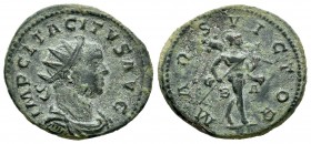 Tácito. Antoniniano. 275-276 d.C. Lugdunum. (Ric-30). Anv.: IMP C L TACITVS AVG. Busto radiado y drapeado con coraza a derecha  . Rev.:  MARS VICTOR. ...