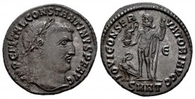 Constantino I. Follis. 313-314 d.C. Heraclea. (Spink-15958). (Ric-5). (Ch-297). Rev.: IOVO CONSERVATORI AVGG. Júpiter en pie a izquierda con Victoria ...