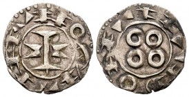 Corona de Aragón. Anónimo. Diner melgorés. s. XII - XIV. Montpellier. (Cru-163). Ve. 0,99 g. MBC+. Est...25,00. /// ENGLISH DESCRIPTION: The Crown of ...