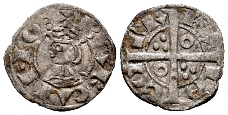 Corona de Aragón. Jaime I (1213-1276). Dinero. Barcelona. (Cru-310.1). Ve. 0,81 ...