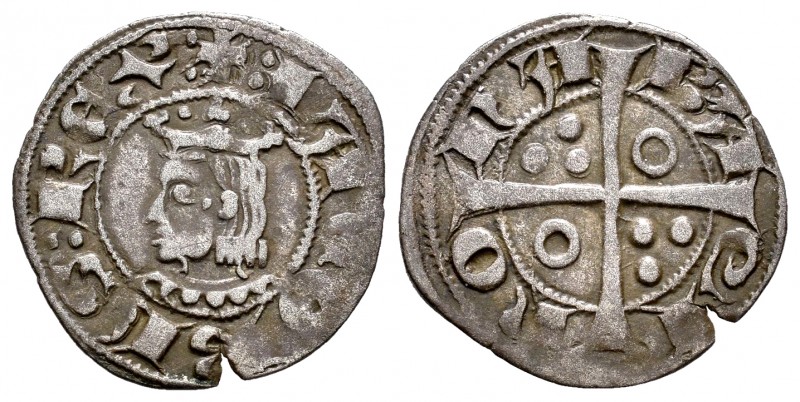 Corona de Aragón. Jaime II (1291-1327). Dinero. Barcelona. (Cru-340). Ve. 0,93 g...