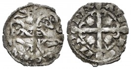 Reino de Castilla y León. Alfonso IX (1188-1230). Dinero. Zamora. C delante del león. (Abm-123). (Mozo-A9:5.10). (Bautista-224). Ve. 0,50 g. MBC. Est....