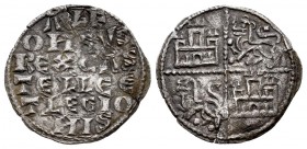 Reino de Castilla y León. Alfonso X (1252-1284). Dinero de seis lineas. Sin ceca. (Bautista-360.1). Ve. 0,97 g. Fina grieta y doblez. MBC+. Est...25,0...