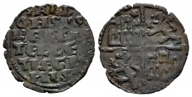 Reino de Castilla y León. Alfonso X (1252-1284). Dinero de seis lineas. (Bautista-365.1). Ve. 0,71 g. Roseta en primer cuadrante y punto en cuarto cua...