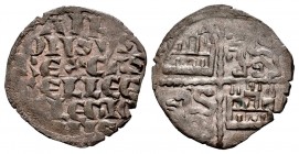 Reino de Castilla y León. Alfonso X (1252-1284). Dinero de seis lineas. (Bautista-373). Ve. 0,88 g. Estrella de seis puntas en primer cuadrante. MBC+....