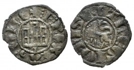 Reino de Castilla y León. Fernando IV (1295-1312). Pepión. Coruña. (Bautista-452). Ve. 0,73 g. Venera bajo el castillo. MBC. Est...30,00. /// ENGLISH ...
