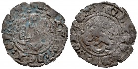 Reino de Castilla y León. Enrique III (1390-1406). Blanca. Cuenca. (Bautista-768). (Abm-600). Ve. 1,57 g. Con cuenco bajo el castillo. MBC-. Est...18,...