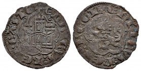 Reino de Castilla y León. Enrique III (1390-1406). 1/2 blanca. Sevilla. (Bautista-773). (Abm-607). Rev.: +ENRICVS REX LEGI. Ve. 1,38 g. Con S bajo el ...