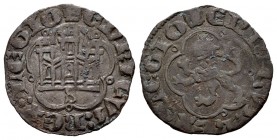Reino de Castilla y León. Enrique III (1390-1406). 1/2 blanca. Sevilla. (Bautista-773.1). (Abm-607 variante). Anv.: +ENRICVS REX LEGIO. Rev.: +ENRICVS...