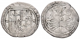 Fernando e Isabel (1474-1504). 1 real. Sevilla. (Cal-440). Ag. 3,11 g. Escudo entre ensayador d cuadrada y S. BC+. Est...35,00. /// ENGLISH DESCRIPTIO...