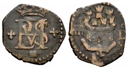Felipe II (1556-1598). Blanca. Segovia. D. (Cal 2019-41). (Jarabo-Sanahuja-A229 var.). Ae. 1,22 g. Acueducto en anverso y reverso. MBC. Est...25,00. /...