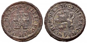 Felipe III (1598-1621). 2 maravedís. 1602. Segovia. C. (Cal-183). (Jarabo-Sanahuja-C40). Ae. 3,11 g. BC+. Est...15,00. /// ENGLISH DESCRIPTION: Philip...