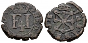 Felipe III (1598-1621). 4 cornados. 1615. Pamplona. (Cal-75). Ae. 4,51 g. MBC-. Est...30,00. /// ENGLISH DESCRIPTION: Philip III (1598-1621). 4 cornad...