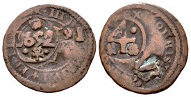 Felipe IV (1621-1665). Resello de 4 maravedís. 1652. Toledo. (Cal 2019-no reseña). (Jarabo-Sanahuja-I 77). Ae. 2,33 g. Escaso y muy completo. MBC+. Es...