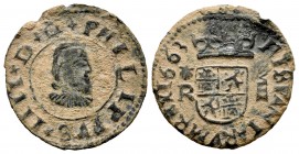 Felipe IV (1621-1665). 8 maravedís. 1663. Coruña. R. (Cal-319). (Jarabo-Sanahuja-M154). Ae. 1,80 g. BC+. Est...25,00. /// ENGLISH DESCRIPTION: Philip ...