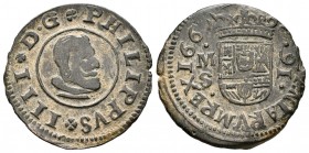 Felipe IV (1621-1665). 16 maravedís. 1662. Madrid. S. (Cal 2008-1395 variante). (Jarabo-Sanahuja-M364 variante). Ae. 4,45 g. MBC+. Est...20,00. /// EN...