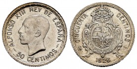 Alfonso XIII (1886-1931). 50 céntimos. 1926. Madrid. PCS. (Cal 2019-50). Ag. 2,53 g.  Brillo original. SC. Est...15,00. /// ENGLISH DESCRIPTION: Alfon...