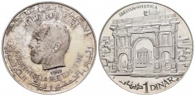 Túnez. 1 dinar. 1969. (Km-301). Ag. 21,15 g. Tirada de 5000 piezas. PROOF. Est...30,00. /// ENGLISH DESCRIPTION: Tunisia. 1 dinar. 1969. (Km-301). Ag....
