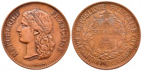 Francia. Medalla. 1889. Ae. 14,53 g. Centenario de la Exposición Universal de 1789. Diámetro 32 mm. EBC-. Est...18,00. /// ENGLISH DESCRIPTION: France...