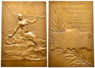 Francia. Medalla. 1924. 76,05 g. Torneo internacional de ajedrez en las VIII olimpiadas de París. 66x45 mm. SC-. Est...20,00. /// ENGLISH DESCRIPTION:...