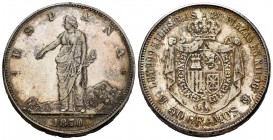 España. Medalla. 50,67 g. Imitando a las 100 pesetas de 1870, en plata. EBC+. Est...50,00. /// ENGLISH DESCRIPTION: Spain. Medal. 50,67 g. Imitando a ...