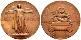 Portugal. Medalla. 1925. Oporto. Ae. 55,51 g. Primer aniversario de la Facultad de Medicina de Oporto. Grabador: Joao da Silva. Rayas en reverso y gol...