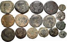 Lote de 17 piezas hispanas y romanas, 1 de plata y 16 de cobre. A EXAMINAR. BC-/BC. Est...150,00.