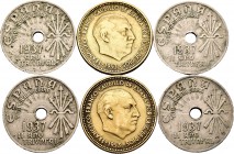 Lote de 6 monedas españolas, 25 céntimos 1937 (4), 2,50 pesetas 1953 (2). A EXAMINAR. MBC-/MBC. Est...12,00.