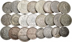 Lote con 117 monedas extranjeras en su gran mayoría de plata, S. XVIII, XIX y XX, algunos de los países representados Gran Bretraña (22), Checoslovaqu...