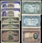Lote de 9 billetes españoles, 50 pesetas 1906 (3), 1935 (2), 1937 (1), 100 pesetas 1931 (2), 1937. A EXAMINAR. MBC-/MBC+. Est...50,00.