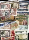 Lote de 67 billetes mundiales, España (52), Brasil (4), Cuba (2), Hungría (3), Alemania (3), Estados Unidos (3). Incluye las 500 pesetas 1979 con seri...