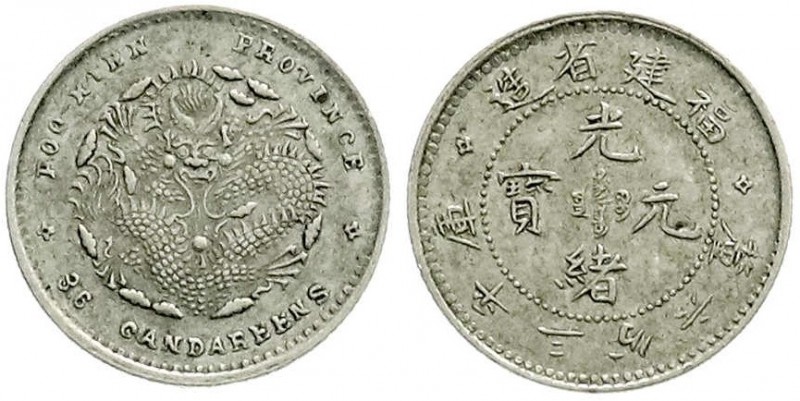 China
Qing-Dynastie. De Zong, 1875-1908
5 Cents 1894. Provinz Foo-Kien. Mit Sc...