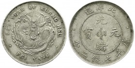 China
Qing-Dynastie. De Zong, 1875-1908
Dollar (Yuan) Jahr 25 = 1899. Provinz Chihli (Pei Yang). sehr schön, kl. Randfehler