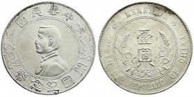 China
Republik, 1912-1949
Dollar (Yuan) o.J., geprägt 1928. Birth of Republic. Präsident Sun Yat-Sen. vorzüglich