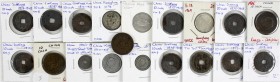 China
Lots bis 1949
19 Münzen ab der Qingzeit. U.a. div. 10 Cash von Sinkiang, div. 10 und 20 Cents, etc. untersch. erhalten