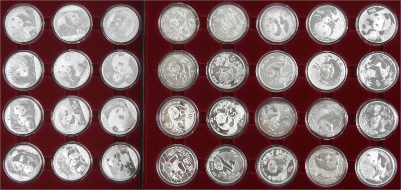 China
Lots der Volksrepublik China
32 Stück: 31 X 10 Yuan Panda Silber von 198...