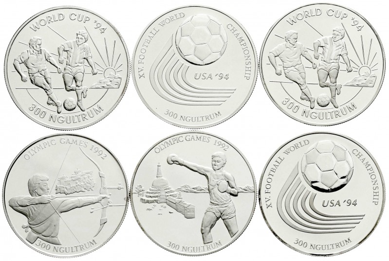 Bhutan, Königreich
Lots
6 versch. 300 Ngultrum Silber 1992/1993 zu den Olymp. ...