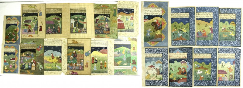 Indien
Varia
20 kolorierte Buchseiten des 18. Jh. Darstellungen Tigerjagd, Ang...