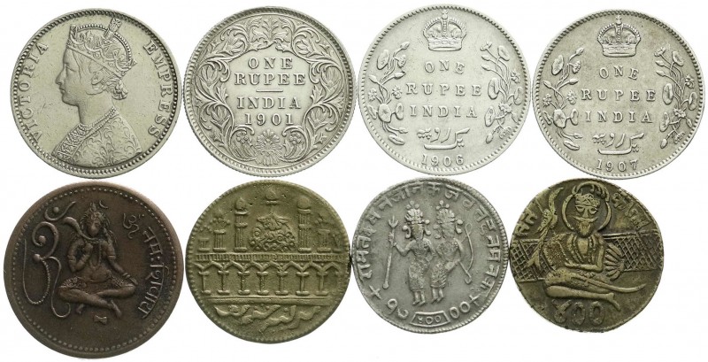 Indien
Lots
8 Stück: Rupee 1900, 1901, 1906, 1907, 4 Ramatanka-Tokens. sehr sc...