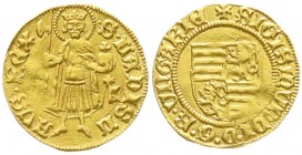 Ungarn
Sigismund I., 1387-1437
Goldgulden o.J. (1411), Buda (Ofen), Münzm. Ulrich Kamerer, 3,60 g. fast vorzüglich, kl. Kratzer, selten