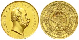 Brandenburg-Preußen
Wilhelm I., 1861-1888
Goldmedaille v. W. Kullrich o.J. (1861). Erinnerungsmedaille auf seine Krönung in Königsberg (2. Form). Ko...