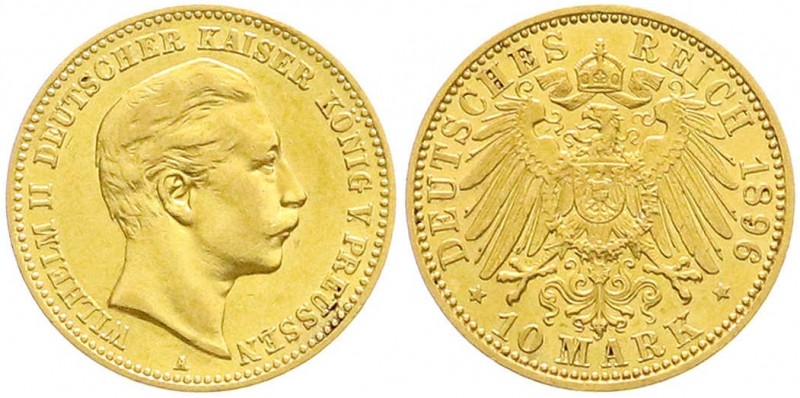 Preußen
Wilhelm II., 1888-1918
10 Mark 1896 A. gutes sehr schön