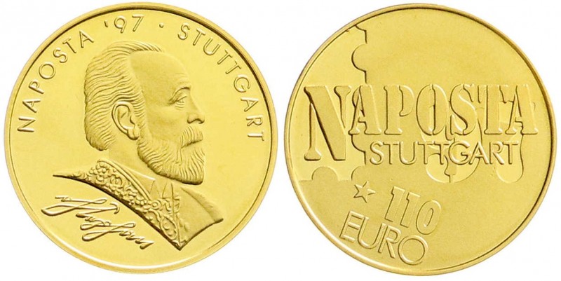 Euro
Euro-Vorläufer
110 Euro 1997. NAPOSTA Stuttgart/Stephan. 4.65 g. 333/1000...