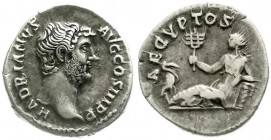 Kaiserzeit
Hadrian, 117-138
Denar 128/138. Barhäupt Kopf r./AEGYPTOS. Aegypta lagert l., hält Sistrum, davor Ibis. fast sehr schön