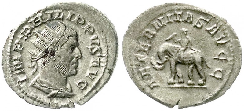 Kaiserzeit
Philippus I. Arabs, 244-249
Antoninian 248. Drap. Brb. mit Strahlen...