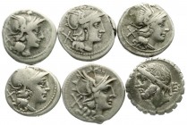 Römer
Republik
6 Denare, u.a. L. Scip Asiac und anonym. schön bis schön/sehr schön