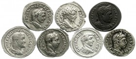 Römer
Kaiserzeit
7 Münzen: 6 Denare der Soldatenkaiser (Sept. Severus, Caracalla, Geta, Elagabal, Sev. Alexander, Maximinus Thrax) und ein Follis Co...