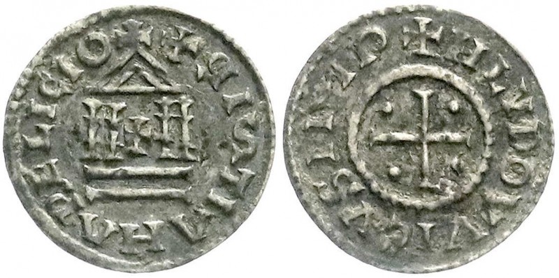 Ludwig der Fromme, 814-840
Pfennig o.J. unbestimmte Münzstätte. PISTIANA RELIGI...