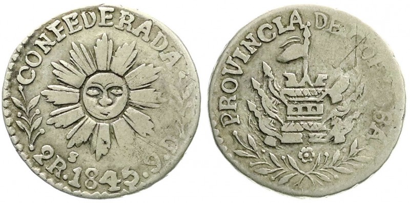 Argentinien-Cordoba
2 Reales 1845. schön/sehr schön, Prägeschwäche
